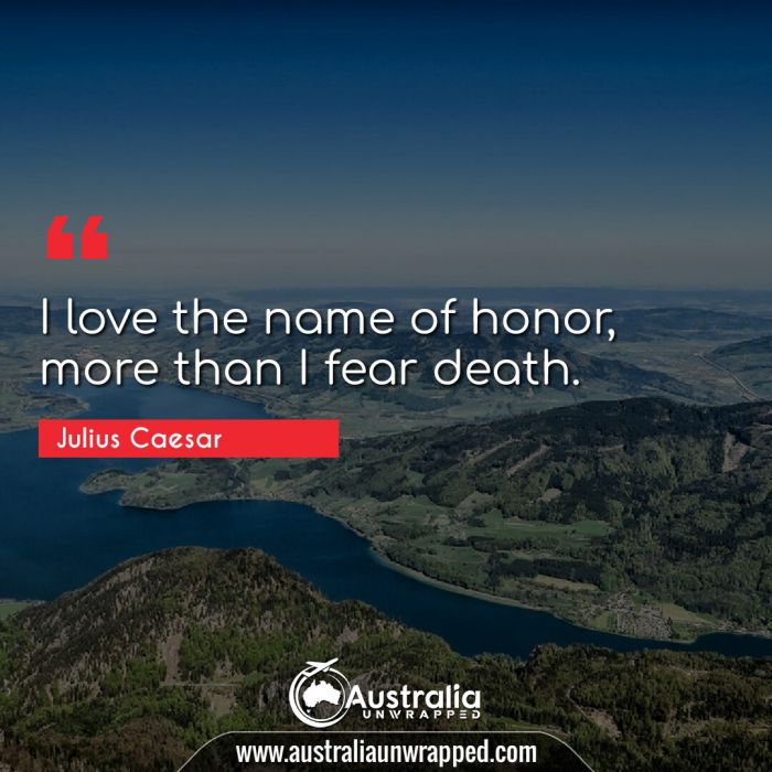 I love the name of honor, more than I fear death.