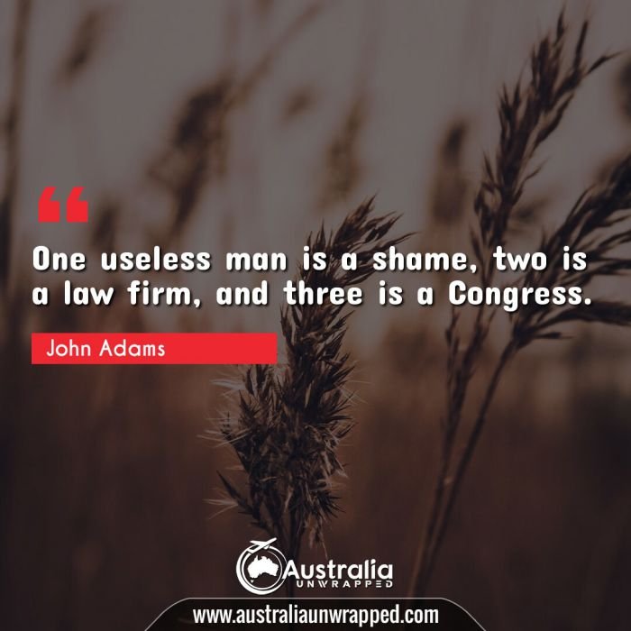  One useless man is a shame, two is a law firm, and three is a Congress.