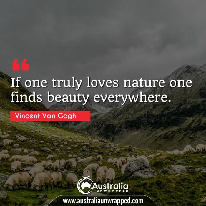  If one truly loves nature one finds beauty everywhere.
