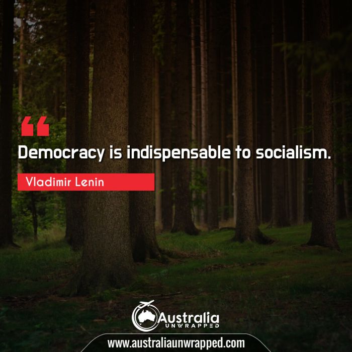  Democracy is indispensable to socialism.
