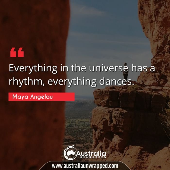 Everything in the universe has a rhythm, everything dances.
﻿