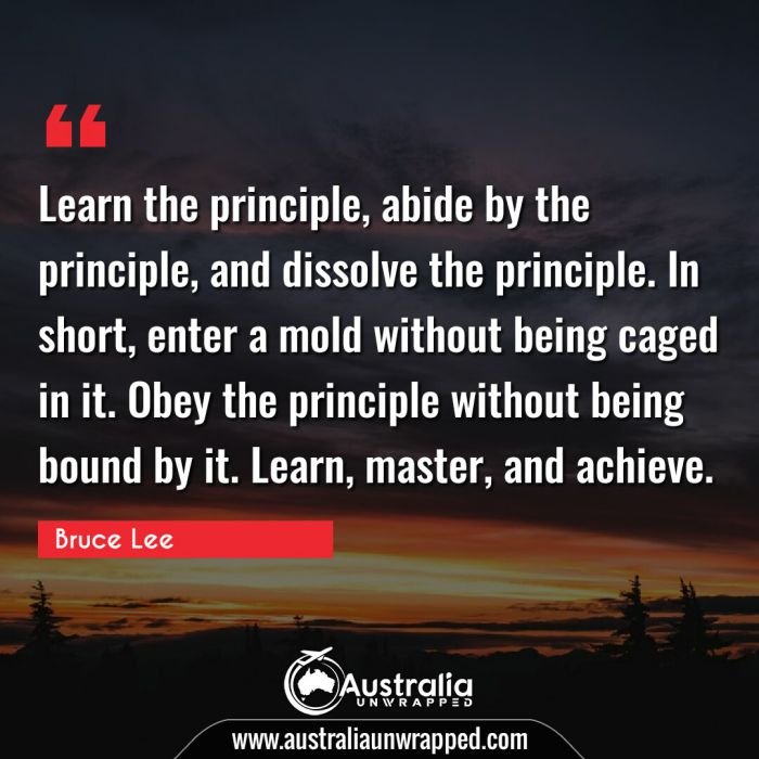  Learn the principle, abide by the principle, and dissolve the principle. In short, enter a mold without being caged in it. Obey the principle without being bound by it. Learn, master, and achieve.
