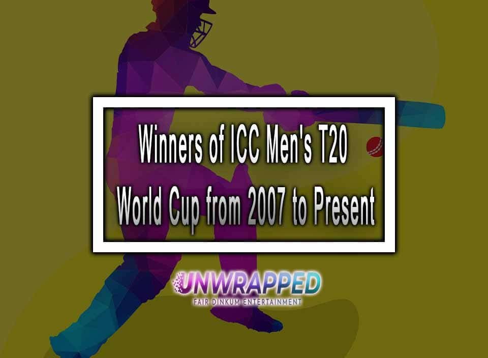 Winners Of ICC Men's T20 World Cup From 2007 To 2022