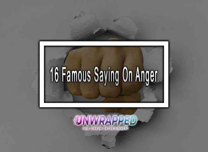 16 Famous Saying On Anger