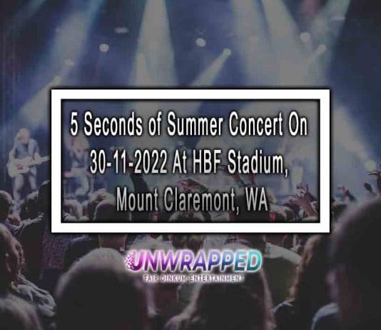 5 Seconds of Summer Concert On 30-11-2022 At HBF Stadium, Mount Claremont, WA