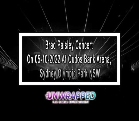 Brad Paisley Concert On 05-10-2022 At Qudos Bank Arena, Sydney Olympic Park NSW Brad Paisley Concert On 05-10-2022 At Qudos Bank Arena, Sydney Olympic Park NSW