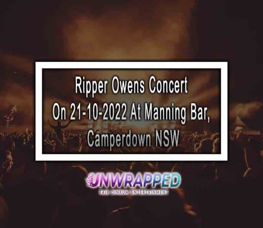 Ripper Owens Concert On 21-10-2022 At Manning Bar, Camperdown NSW Ripper Owens Concert On 21-10-2022 At Manning Bar, Camperdown NSW