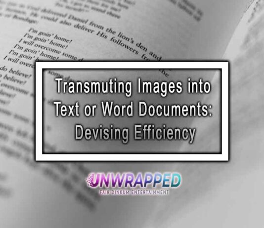 Transmuting Images into Text or Word Documents: Devising Efficiency