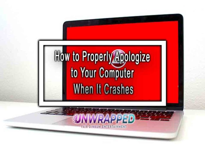 How to Properly Apologize to Your Computer When It Crashes How to Properly Apologize to Your Computer When It Crashes