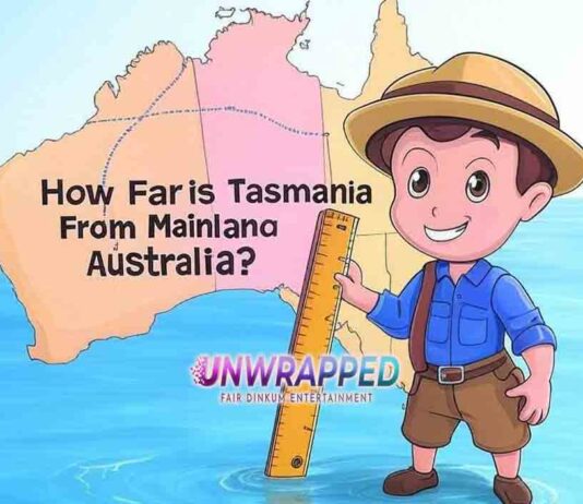 How far is Tasmania from mainland Australia?