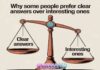 Why Some People Prefer Clear Answers Over Interesting Ones