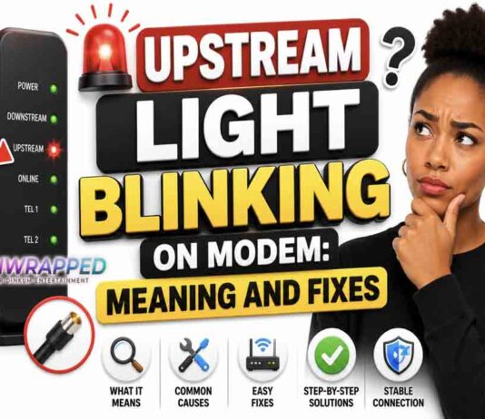 Upstream Light Blinking on Modem