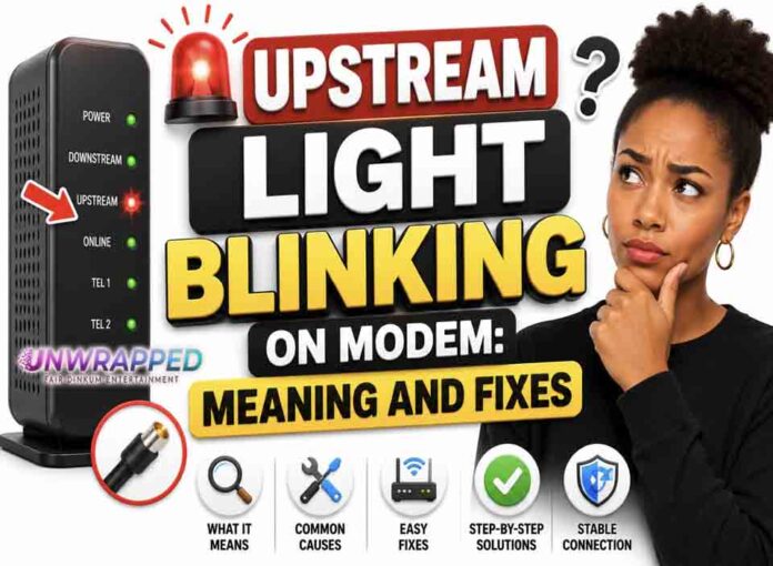 Upstream Light Blinking on Modem Upstream Light Blinking on Modem