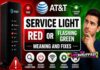 AT&T Service Light Red or Flashing Green