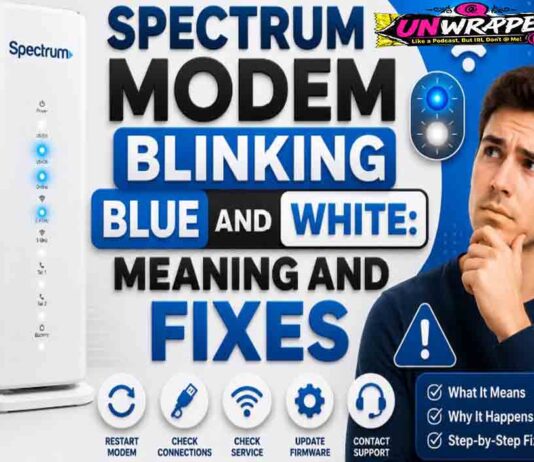 Spectrum Modem Blinking Blue and White