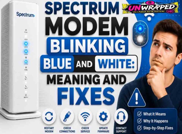 Spectrum Modem Blinking Blue and White