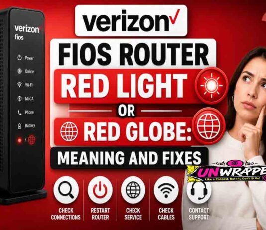 Verizon Fios Router Red Light or Red Globe