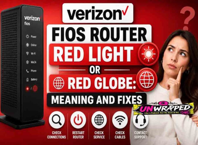 Verizon Fios Router Red Light or Red Globe